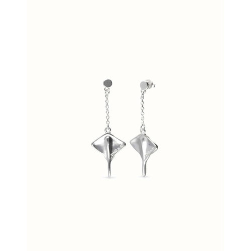 Ser Majestuosa Silver Manta Ray-Shaped Drop Earrings - PEN1009MTL0000U-UNO de 50-Renee Taylor Gallery