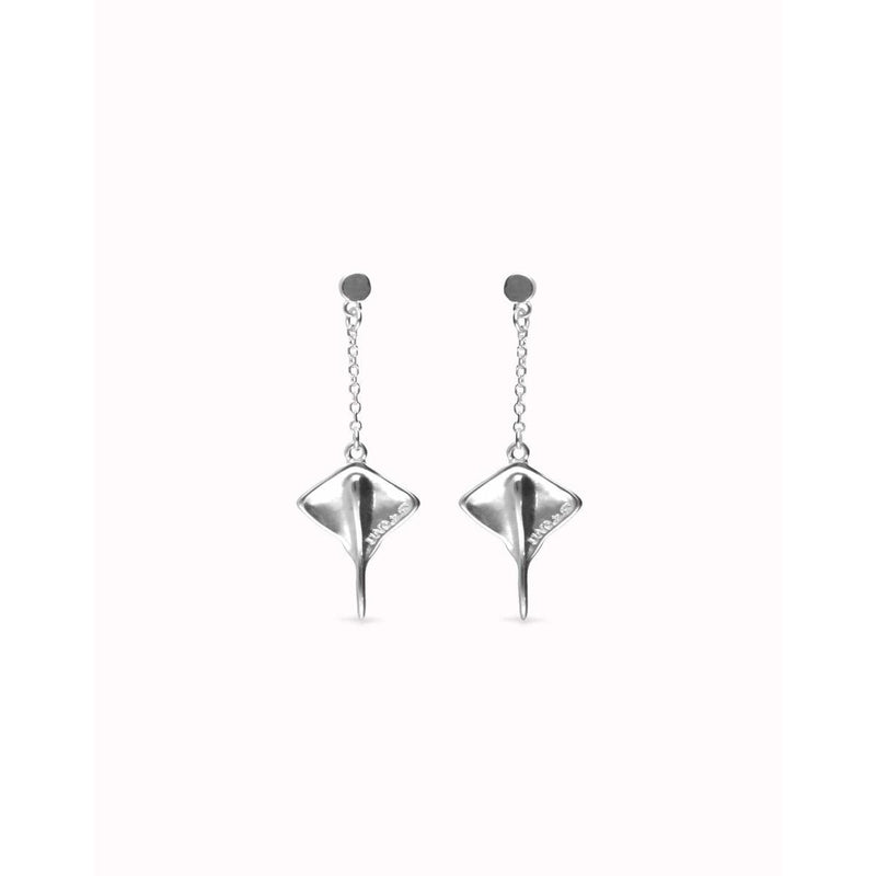 Ser Majestuosa Silver Manta Ray-Shaped Drop Earrings - PEN1009MTL0000U-UNO de 50-Renee Taylor Gallery