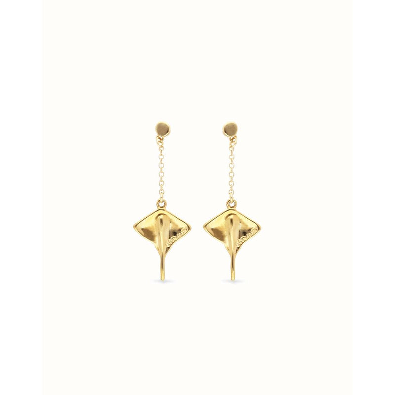 Ser Majestuosa Gold Manta Ray-Shaped Drop Earrings - PEN1009ORO0000U-UNO de 50-Renee Taylor Gallery