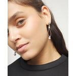 Drop Leather Earrings with Silver Sphere Detail - PEN1062MARMTL0U-UNO de 50-Renee Taylor Gallery