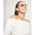 Gravity 18k Gold Plated Earrings with Long Chain and Sphere - PEN1063ORO0000U-UNO de 50-Renee Taylor Gallery
