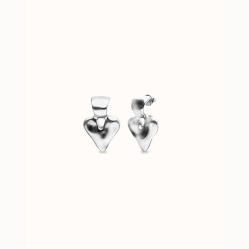 Small Heart Silver Stud Earrings - PEN1068MTL0000U-UNO de 50-Renee Taylor Gallery