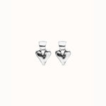 Small Heart Silver Stud Earrings - PEN1068MTL0000U-UNO de 50-Renee Taylor Gallery