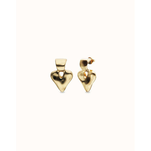 Small Golden Heart Stud Earrings - PEN1068ORO0000U-UNO de 50-Renee Taylor Gallery