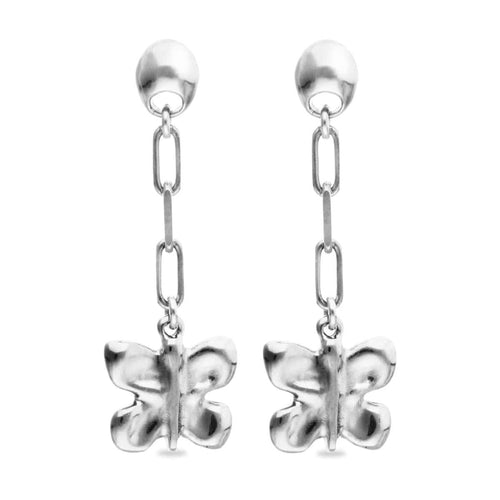 Silver Flutter Earrings - PEN1069MTL0000U-UNO de 50-Renee Taylor Gallery