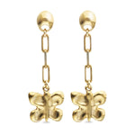 18k Gold Plated Metal Alloy Long Butterfly Earrings - PEN1069ORO0000U-UNO de 50-Renee Taylor Gallery
