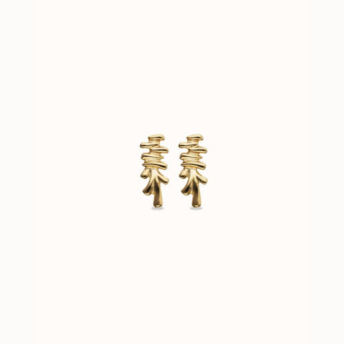 Golden Elongated Earrings with an Irregular Shape - PEN1070ORO0000U-UNO de 50-Renee Taylor Gallery