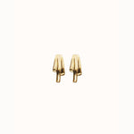 Golden Stud Earrings with Elongated Organic Shapes - PEN1071ORO0000U-UNO de 50-Renee Taylor Gallery