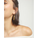 Beat Long Earrings with Linked Hearts Plated in 18k Gold - PEN1072ORO0000U-UNO de 50-Renee Taylor Gallery