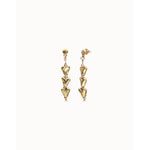 Beat Long Earrings with Linked Hearts Plated in 18k Gold - PEN1072ORO0000U-UNO de 50-Renee Taylor Gallery