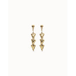 Beat Long Earrings with Linked Hearts Plated in 18k Gold - PEN1072ORO0000U-UNO de 50-Renee Taylor Gallery