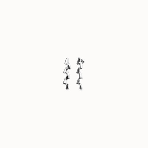 Silver Elongated Zigzag Earrings - PEN1074MTL0000U-UNO de 50-Renee Taylor Gallery