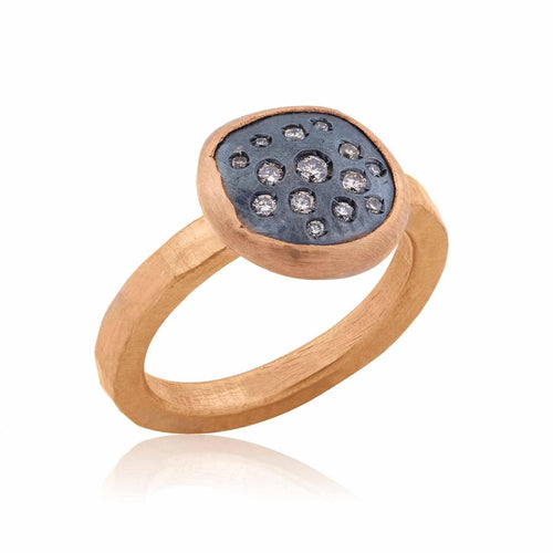 Peach Glow Ring with Diamond Cognac by Lika Behar