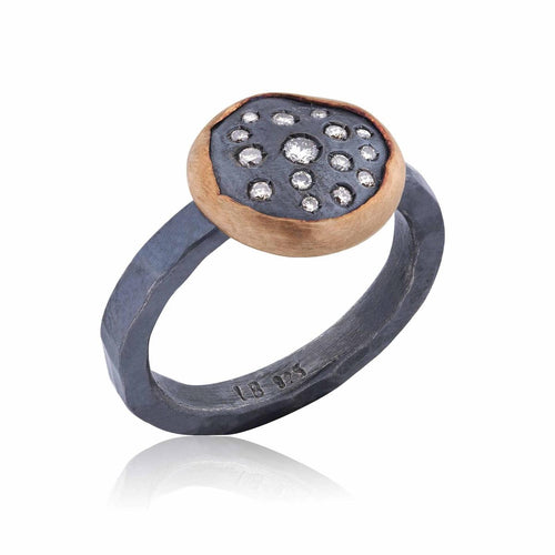 Peach Glow Ring with Diamond Cognac by Lika Behar