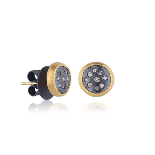 Pomegranate Earrings with Diamond Cognac by Lika Behar