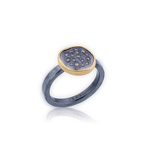 Pomegranate Ring with Diamond Cognac by Lika Behar