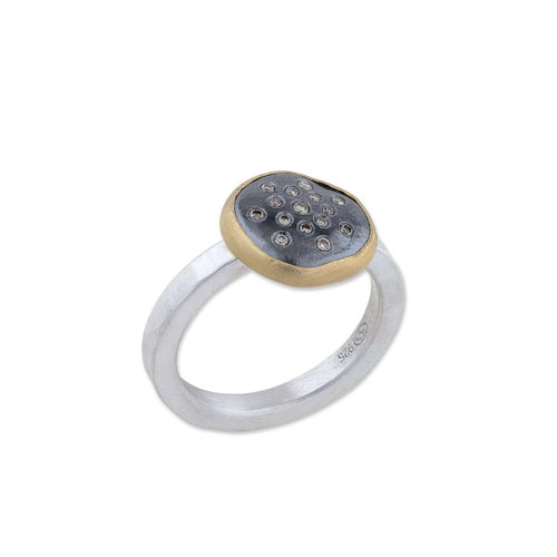 Pomegranate Ring with Diamond Cognac by Lika Behar