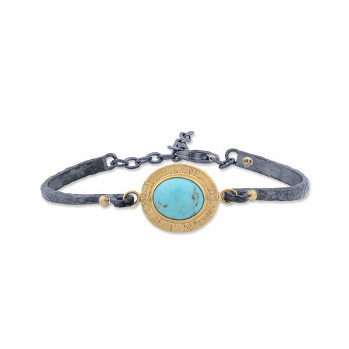 Pompei Bracelet with Turquoise Kingman by Lika Behar