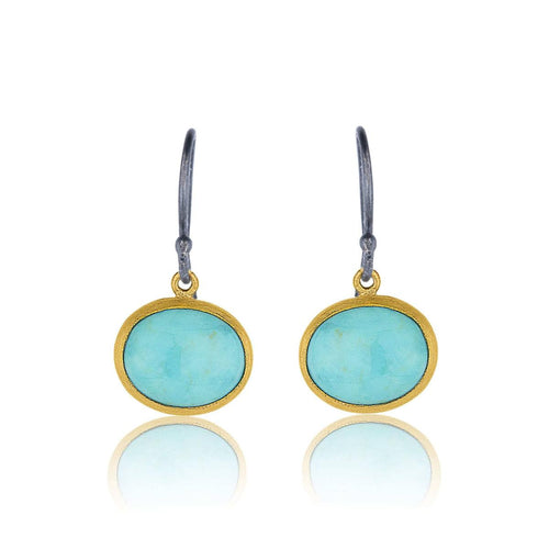 Pompei Earrings with Turquoise Kingman by Lika Behar