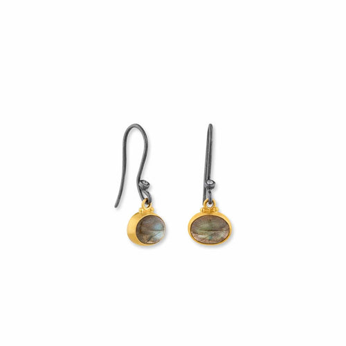 Pompei Labradorite Earrings with Diamond by Lika Behar