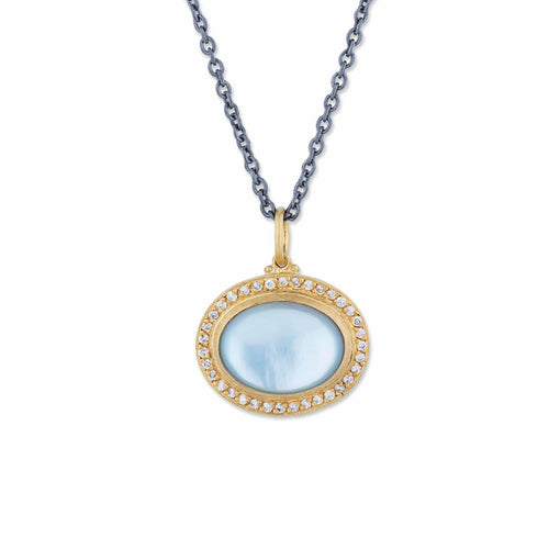 Pompei Pendant with Blue Topaz & Diamond by Lika Behar