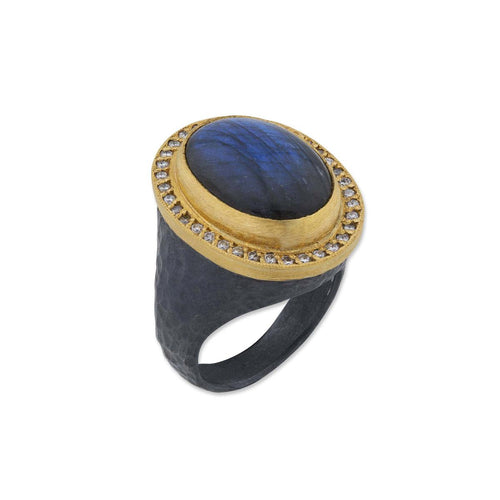 Pompei Labradorite Ring with Diamond by Lika Behar
