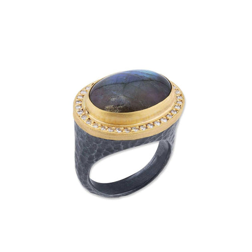 Pompei Ring with Labradorite & Diamond by Lika Behar