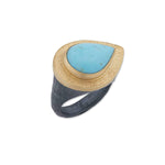 Pompei Ring with Turquoise Kingman by Lika Behar