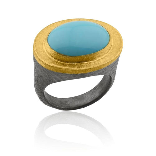Pompei Ring with Turquoise Sleeping Beauty by Lika Behar