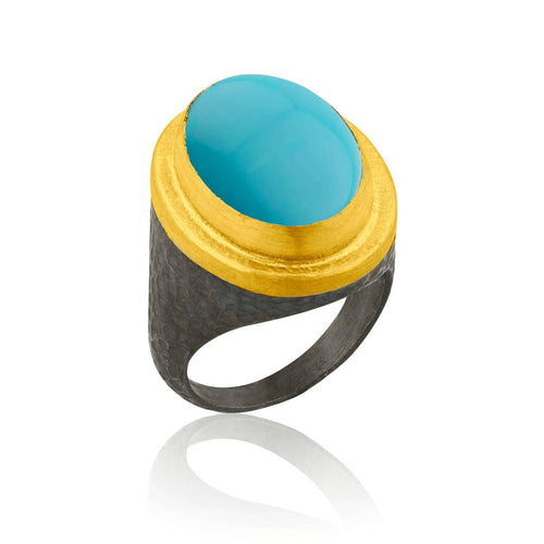 Pompei Ring with Turquoise Sleeping Beauty by Lika Behar