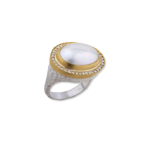 Pompei Ring with Pearls & Diamond by Lika Behar