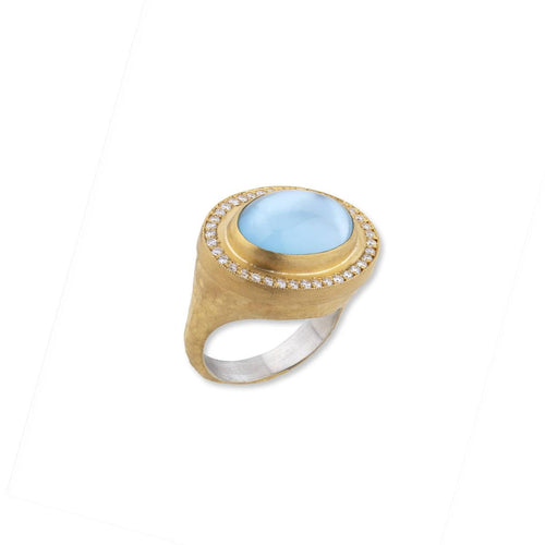 Pompei Ring with Blue Topaz & Diamond by Lika Behar