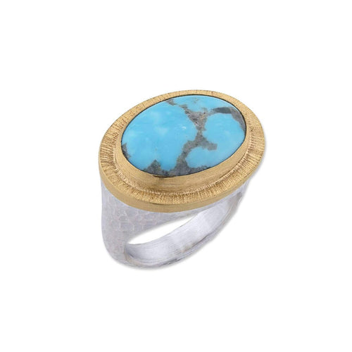 Pompei Ring with Turquoise Kingman by Lika Behar