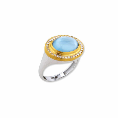 Pompei Ring with Blue Topaz & Diamond by Lika Behar