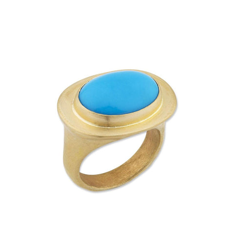 Pompei Ring with Turquoise Sleeping Beauty by Lika Behar