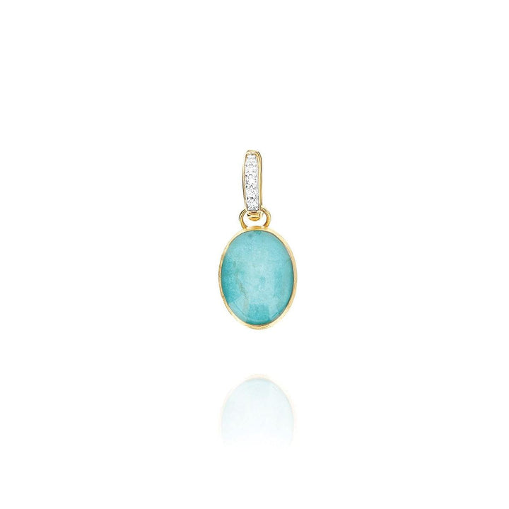 "Boules" Anice Charm in Hand-Engraved Gold, Diamonds, Rock crystal, and Amazonite (Small) - PS1-609-Nanis-Renee Taylor Gallery