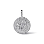 925 Sterling Silver White Sapphire Bujukan Gemini Medallion Pendant - PT7594SVJWS