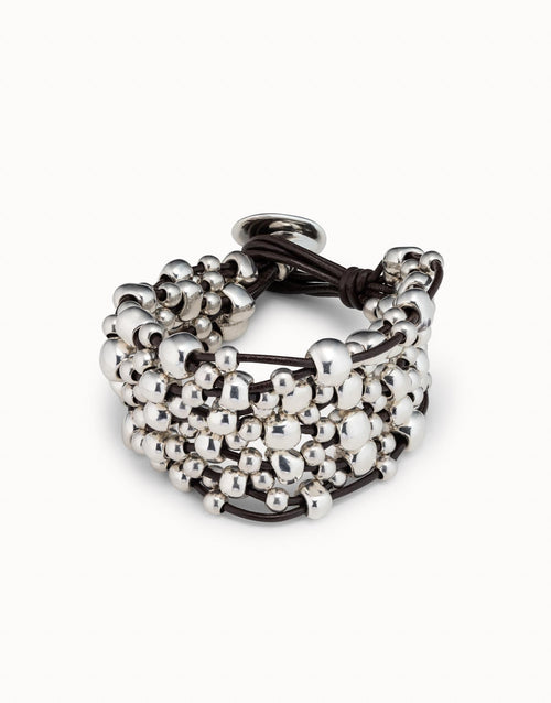 Leather Beaded Bracelet - PUL0594MR-UNO de 50-Renee Taylor Gallery
