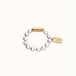 Silver Bead Bracelet with Golden Padlock and Clasp - PUL1215OROMTL-UNO de 50-Renee Taylor Gallery