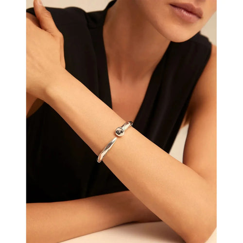 Nail Rigid Sterling Silver Plated Bracelet - PUL1821NGR-UNO de 50-Renee Taylor Gallery