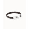 Leather Bracelet with Sterling Silver Plated Rectangular Spring Clasp - PUL2005MARMTL-UNO de 50-Renee Taylor Gallery