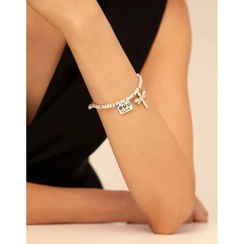 Heal Me Sterling Silver Plated Bracelet - PUL2040AZUMTL-UNO de 50-Renee Taylor Gallery
