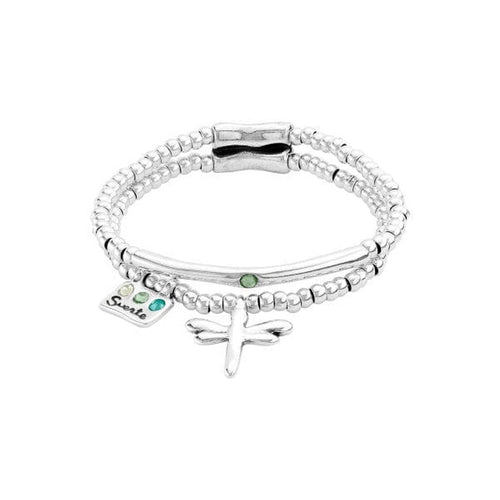 Lucky Go Happy Sterling Silver Sterling Silver Plated Bracelet - PUL2056VRDMTL-UNO de 50-Renee Taylor Gallery