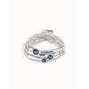 Silver Delirium Triple Beaded Bracelet with Blue Crystals - PUL2226AZUMTL0M-UNO de 50-Renee Taylor Gallery