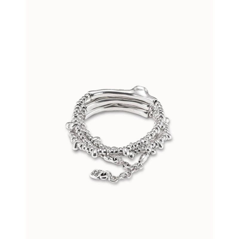 Silver Delirium Triple Beaded Bracelet with Blue Crystals - PUL2226AZUMTL0M-UNO de 50-Renee Taylor Gallery