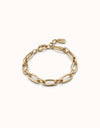 Gold-Plated Medium Sized Oval Link Bracelet with Carabiner Clasp - PUL2263ORO0000M-Uno de 50-Renee Taylor Gallery