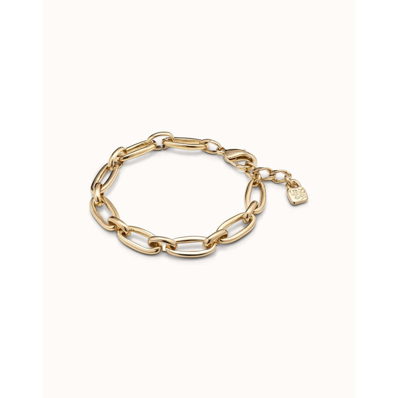 Gold-Plated Medium Sized Oval Link Bracelet with Carabiner Clasp - PUL2263ORO0000M-Uno de 50-Renee Taylor Gallery