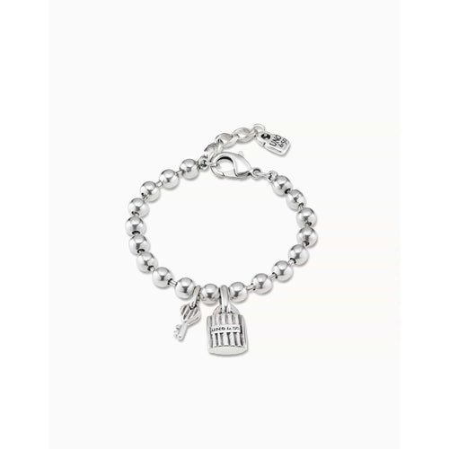 Key Sterling Silver Plated Bracelet - PUL2305MTL0000U-UNO de 50-Renee Taylor Gallery