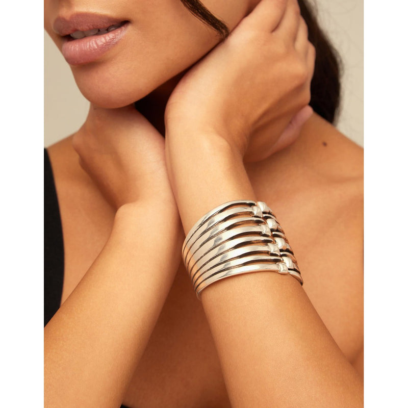 Matching Sterling Silver Plated Bracelet - PUL2313MTL0000M-UNO de 50-Renee Taylor Gallery