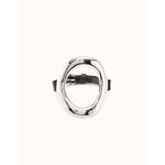 Leather Bracelet with a Sterling Silver Plated Large Central Oval - PUL2135GRSMTL0M-UNO de 50-Renee Taylor Gallery